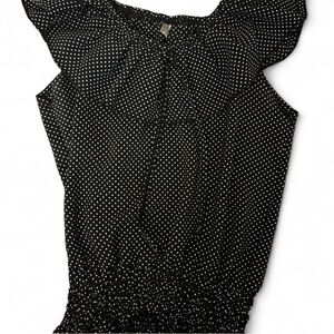 Fashion Castle Black and White Polka Dot Blouse
